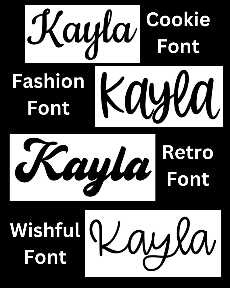 Cursive Name Decals - Personalized Vinyl Stickers - Script Words for Tumblers, Water Bottles, Wine Glasses, Girl's Weekend