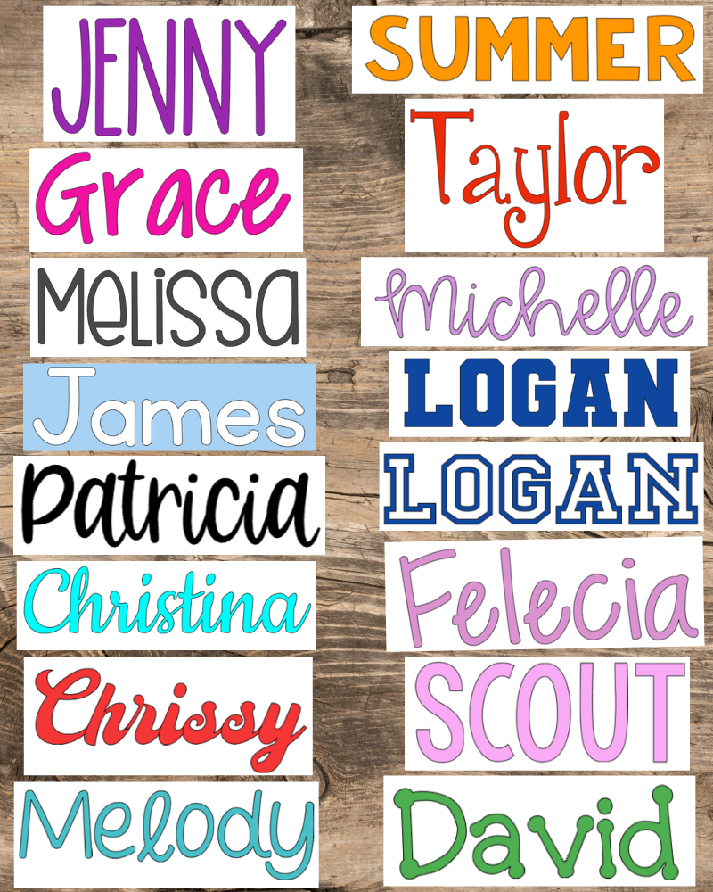 Name Decals - Personalized Vinyl Stickers - Custom Word Labels for Cups, Tumblers, Water Bottles, Back to School Supplies