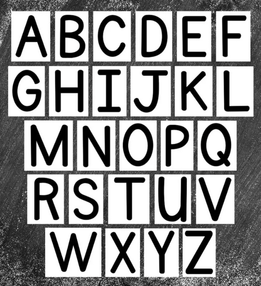 Alphabet Letter Decals Vinyl Stickers - Capital-Uppercase Primary Font for Classroom Library Labels, Guided Reading Levels - Back to School
