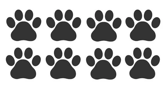 Paw Print Decals Vinyl Stickers Pack of 8 - Car, Dog or Cat Treat Jar, Mailbox, Window, Door, Car, Pet Rescue - DIY Projects & Crafts