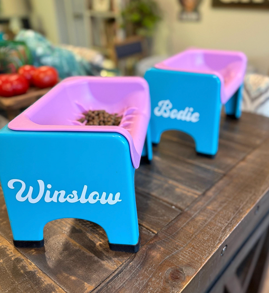 Pet Name Decals - Personalized Vinyl Stickers - Custom Word Labels for Dogs and Cats Bowls, Feeders, Treat Jars