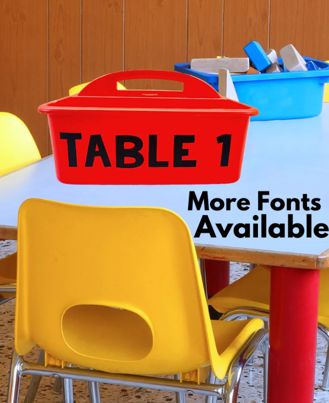 Table Number Decals for Classroom Caddies - Teacher Organization Vinyl Sticker Labels - Back to School Supplies