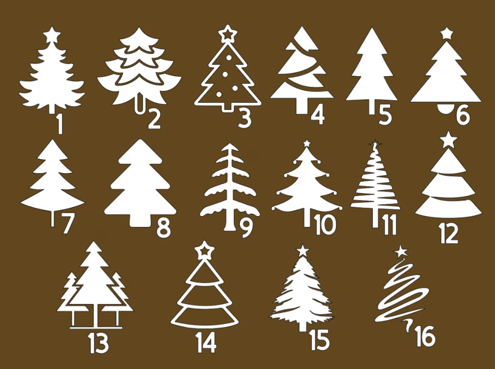 Christmas Tree Decals - Winter Evergreen Tree Vinyl Stickers - Christmas Crafts, Ornaments, Party Decorations, DIY Projects