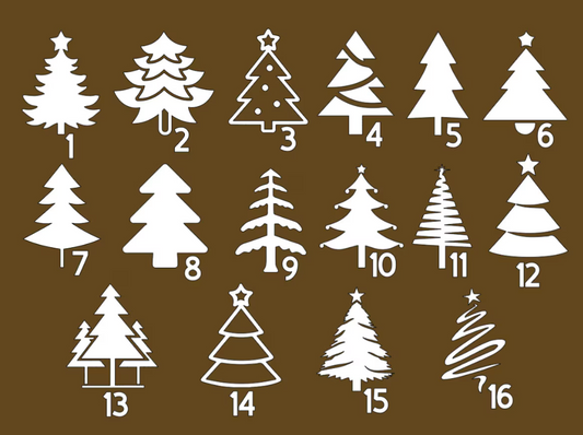 Christmas Tree Decals - Winter Evergreen Tree Vinyl Stickers - Christmas Crafts, Ornaments, Party Decorations, DIY Projects