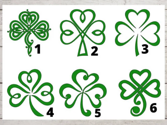 Celtic Shamrock Decals - St. Patrick's Day Vinyl Stickers - Clovers for DIY Craft Projects
