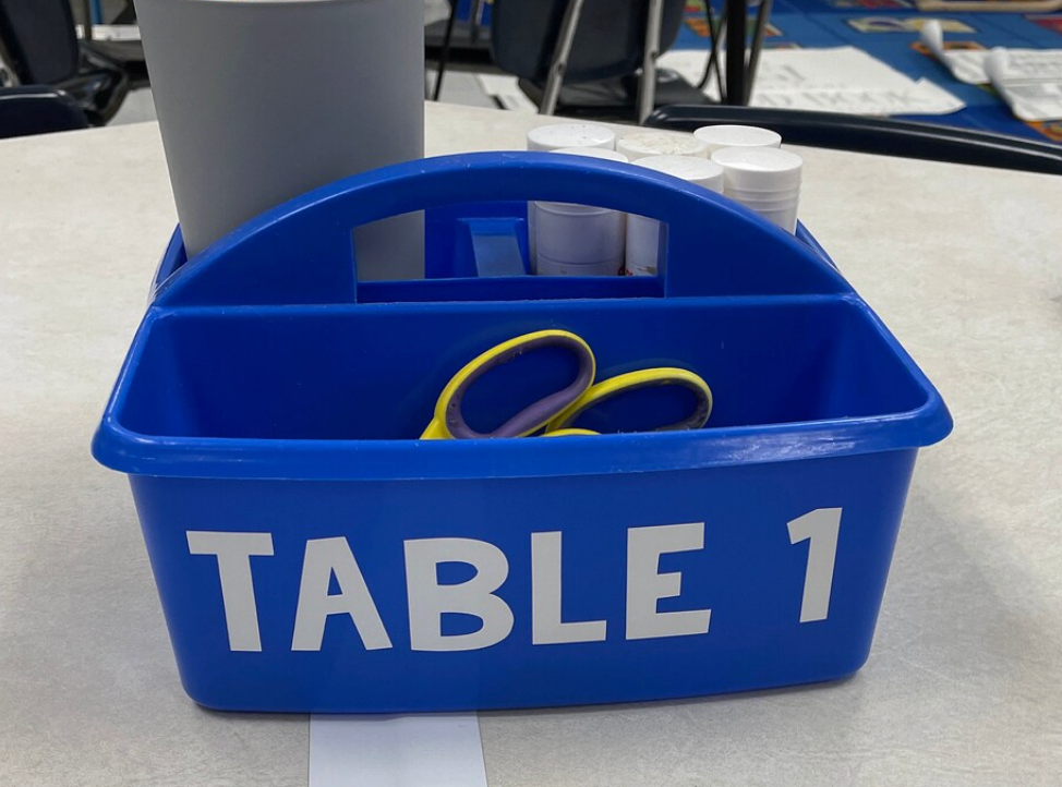 Table Number Decals for Classroom Caddies - Teacher Organization Vinyl Sticker Labels - Back to School Supplies
