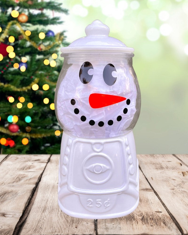 Snowman Face Decals Set of 12 - Vinyl Stickers for Winter Crafts, Christmas Ornaments, Mugs, Cups, Glasses - DIY Projects