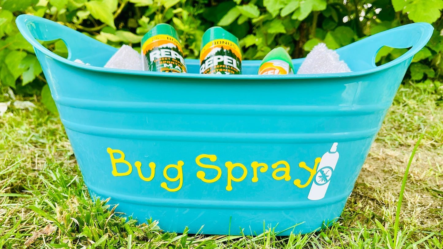 Bug Spray Decal Vinyl Sticker - Birthday Party, Picnic, Pool Container, Beach Buckets, Graduation, Summer Fun Decorations-DIY Projects