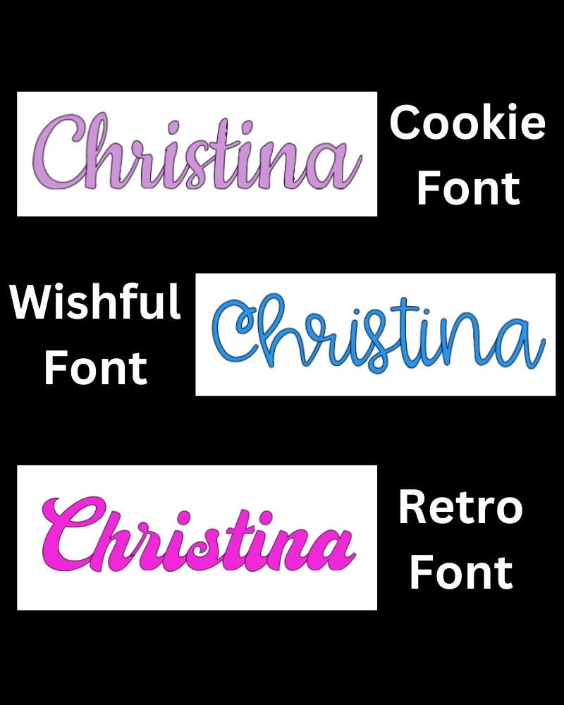 Cursive Name Decals - Personalized Vinyl Stickers - Script Words for Tumblers, Water Bottles, Wine Glasses, Girl's Weekend