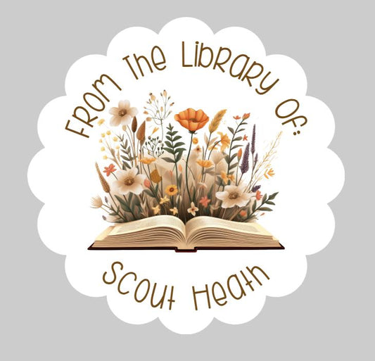 This Book Belong To Stickers - Personalized Floral From the Library of Labels - Classroom, Teacher, Librarian, Book Club, Student