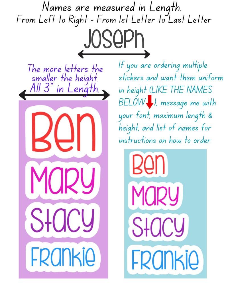 Full Name Stickers - Set of 5 Personalized Waterproof First and Last Name Labels for Teachers, Students, Sports, Back to School Supplies