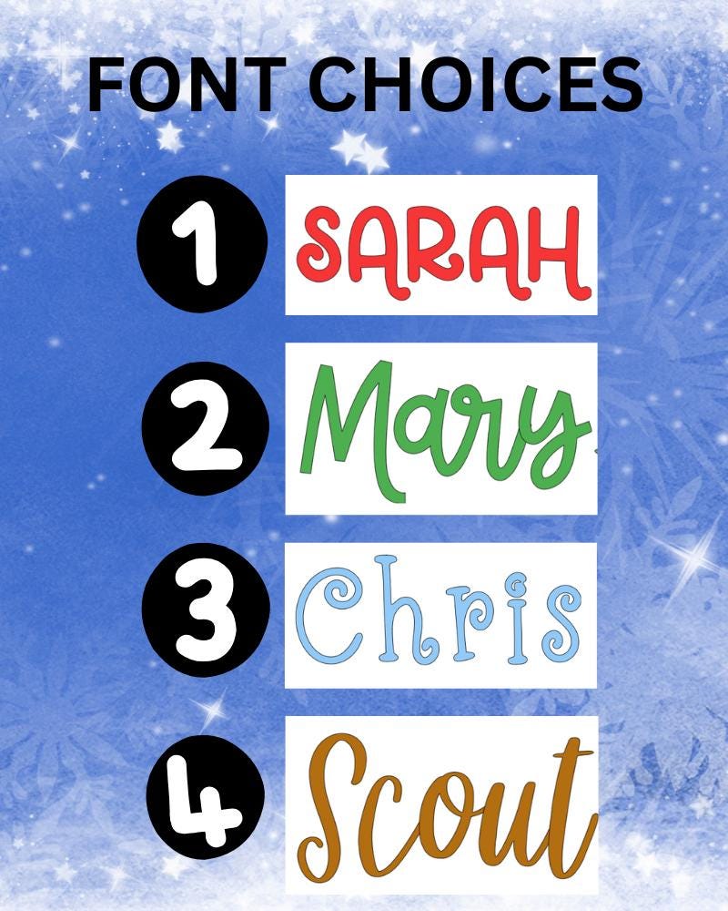 Christmas Name Decals - Personalized Vinyl Word Stickers for Holiday Parties, Tumblers, Water Bottles, School Celebrations