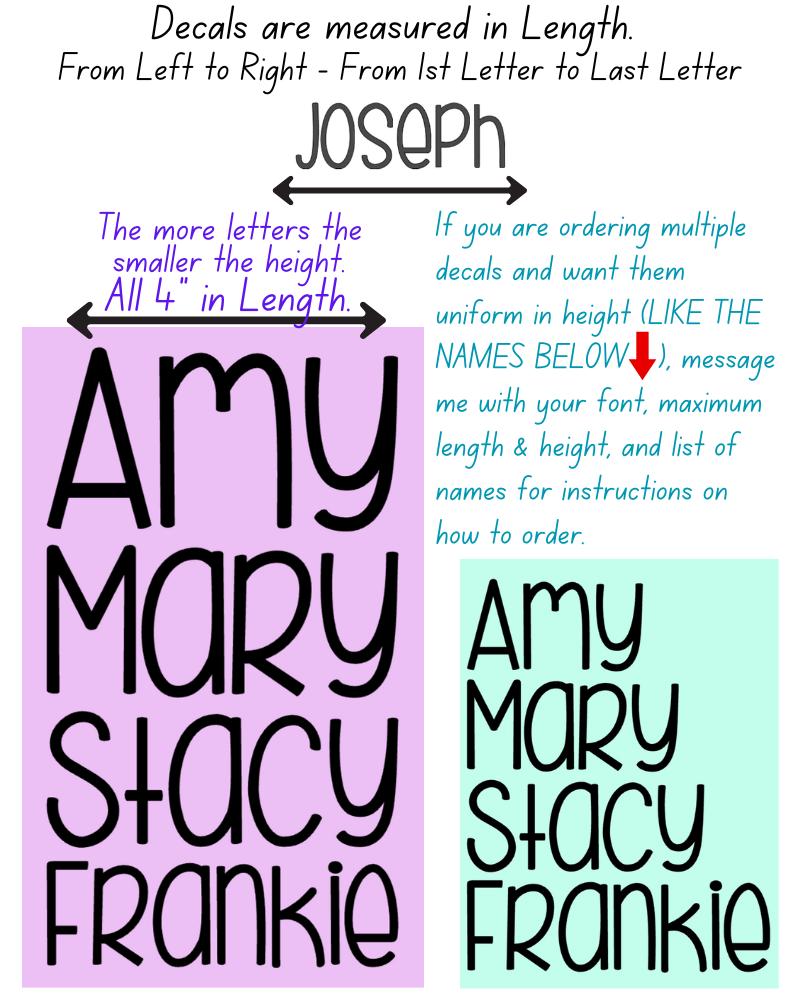 Personalized Name Decals for Sports Athletes - Vinyl Stickers - Water Bottles, Tumblers, Helmets - Baseball,Football,Soccer,Basketball,Cheer